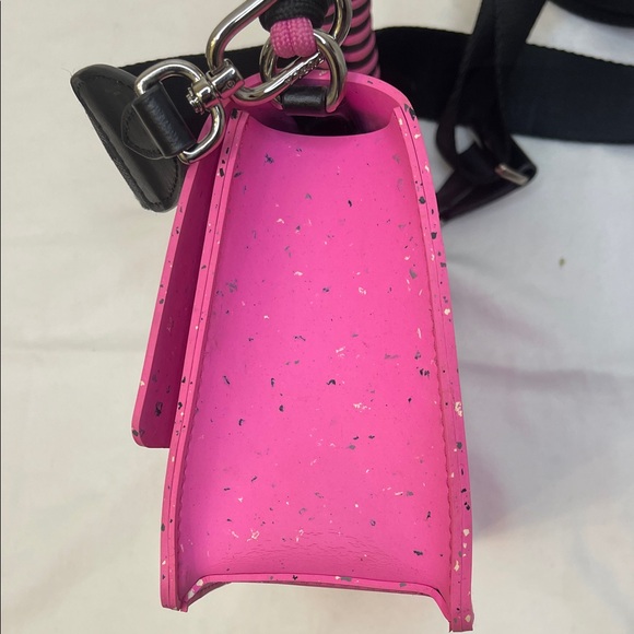 Furla 1927 Soft Mini Crossbody Bag in Fuchsia Rubber & Leather No Callouts - Picture 10 of 15